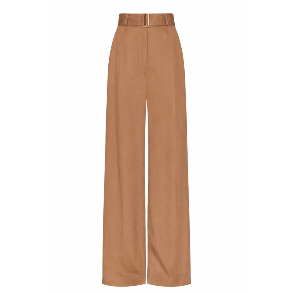 NEW MATTHEW BRUCH women's belted wide leg trouser in mocha